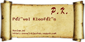 Pável Kleofás névjegykártya